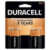 Duracell Coppertop 9V 9V, 6LR61 Alkaline Battery - 2 Pack - 0