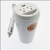 Powerline Coffee Cup 200 Watt 2-Outlet/1 USB Car Power Inverter - 0