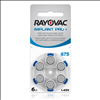 Rayovac 1.45V Type 675 (Blue) Zinc Air Hearing Aid Battery - 6 Pack - 0