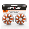 Rayovac 1.4V Type 13 (Orange) Zinc Air Battery - 16 Pack - 0