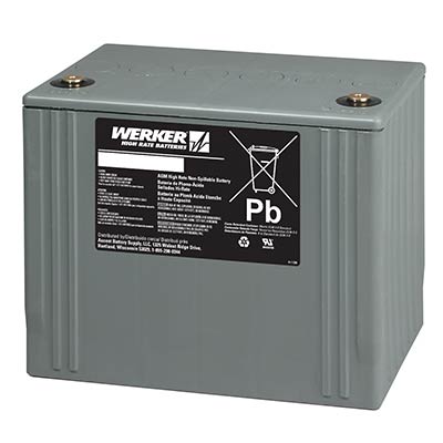 Werker 12V High Rate AGM SLA Battery with M6 Insert Terminals