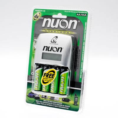 Nuon AA Rechargeable NiMH 1HR Charger with 4 Pack AA Batteries