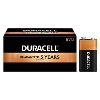 Duracell Coppertop 9V 9V, 6LR61 Alkaline Battery