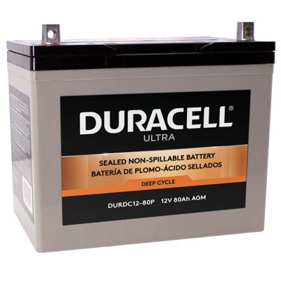 Duracell Ultra 12V 80AH Deep Cycle AGM SLA Battery with P Terminals  