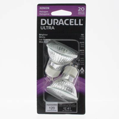 Duracell Ultra 20W MR16 Soft White Halogen Bulb - 2 Pack