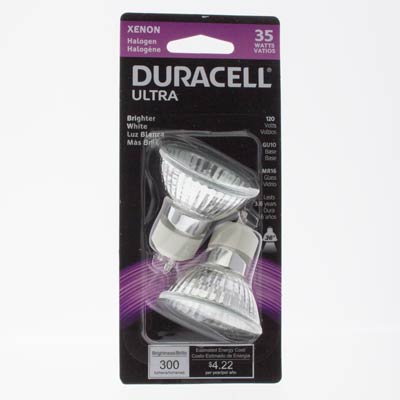 Duracell Ultra 35W MR16 2.25 Inch Soft White Halogen Bulb - 2 Pack