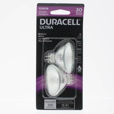 Duracell Ultra 20W MR16 Soft White Halogen Bulb - 2 Pack