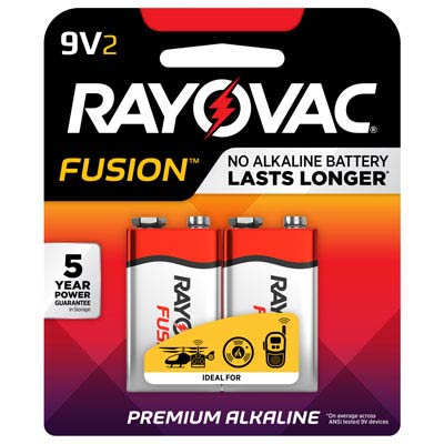 Rayovac Fusion 9V Alkaline Battery - 2 Pack