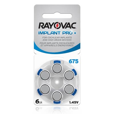 Rayovac 1.45V Type 675 (Blue) Zinc Air Hearing Aid Battery - 6 Pack