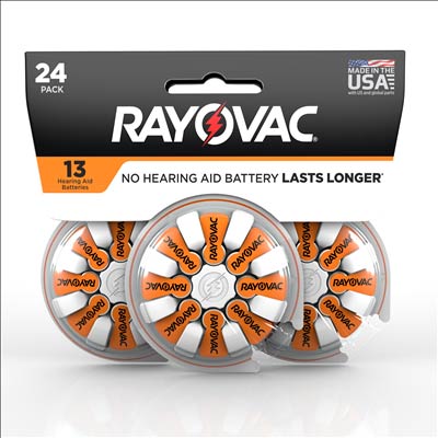 Rayovac 1.4V Type 13 (Orange) Zinc Air Battery - 24 Pack