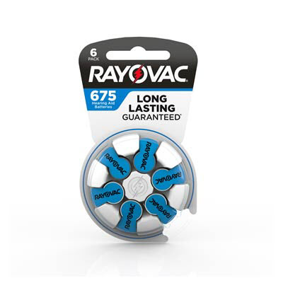 Rayovac 1.4V 675 (Blue) Zinc Air Battery - 6 Pack